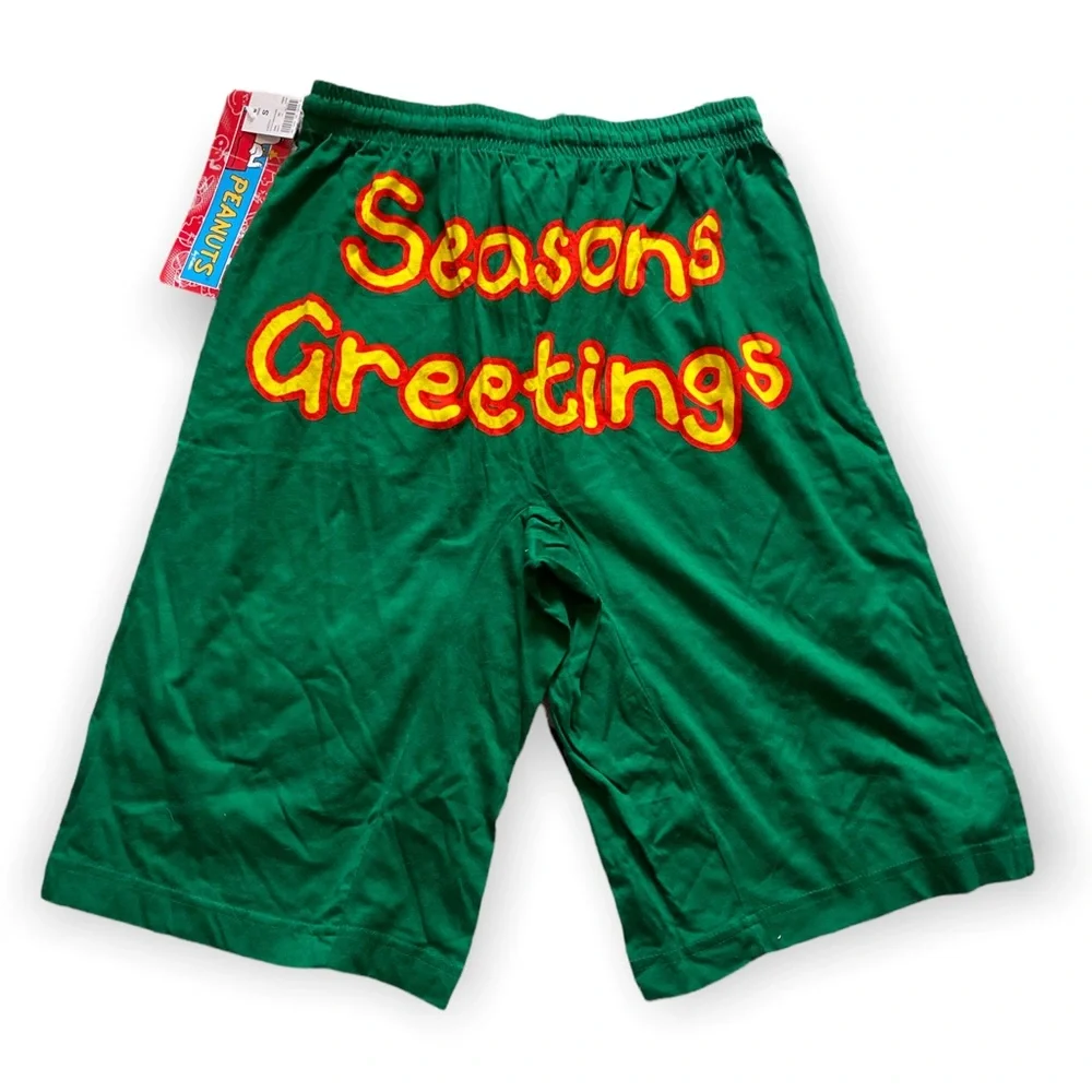 NWT Men's Snoopy Seasons Greetings Holiday Sleeping/Lounge Shorts S (28-30)